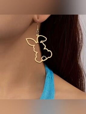 Bunny Rabbit Dangle Drop Earrings Modern New Adorable